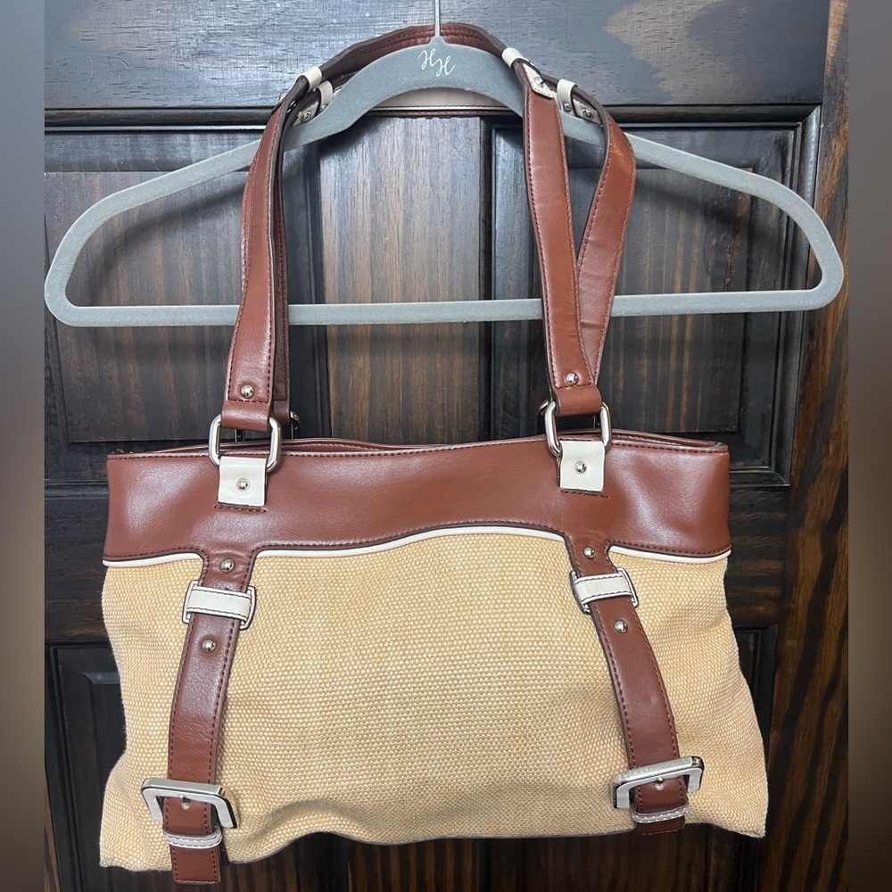Etienne Collection Billmont straw bone purse handbag